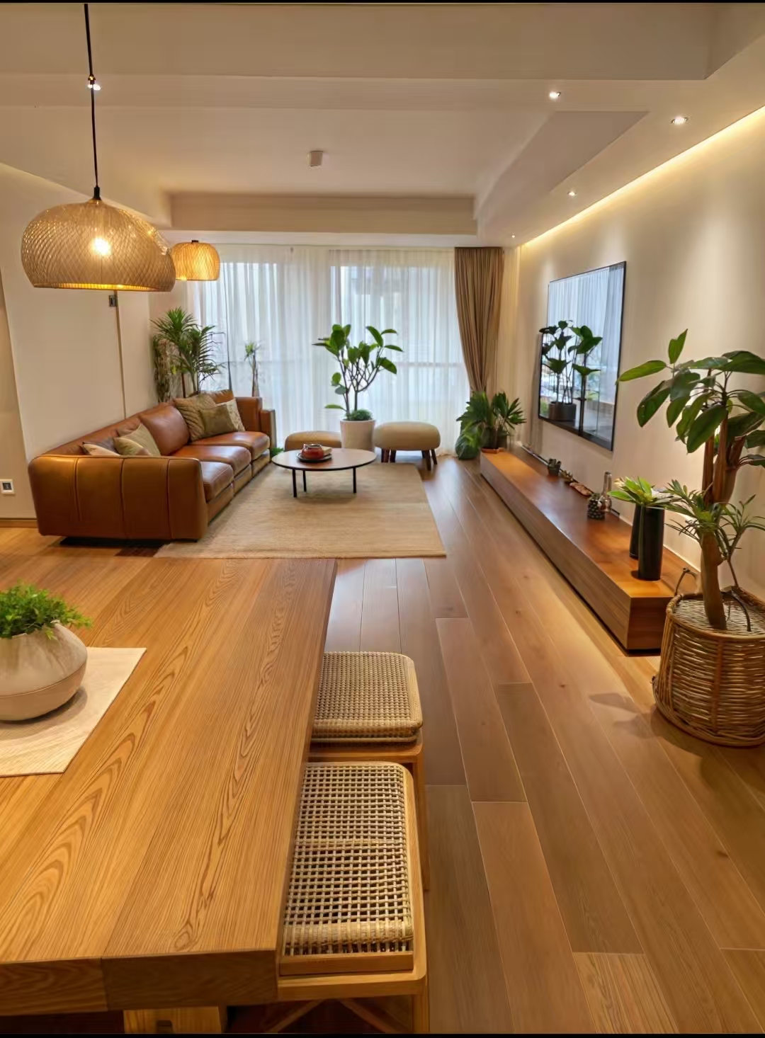 Drømmende hjem i naturlig trestil